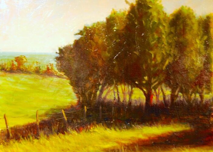 Landscape Greeting Card featuring the painting Later Summer Shade by Will Germino