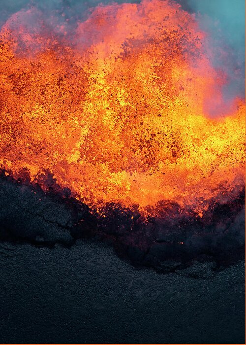Lava Greeting Card featuring the photograph Lava Explosion by Christopher Johnson