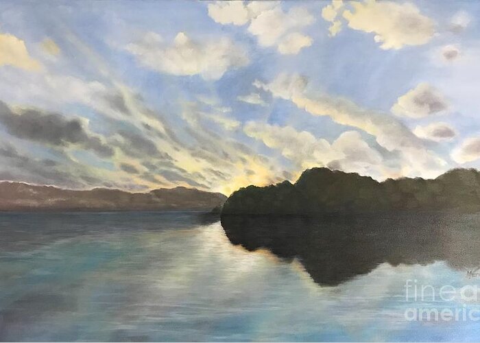 Lake Greeting Card featuring the painting Lay Lady Lay Lake by M J Venrick