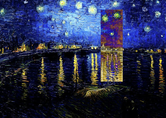 Postmodernism Greeting Card featuring the digital art Layered 15 van Gogh by David Bridburg