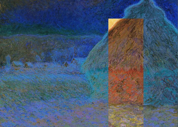 Postmodernism Greeting Card featuring the digital art Layered 3 Monet by David Bridburg