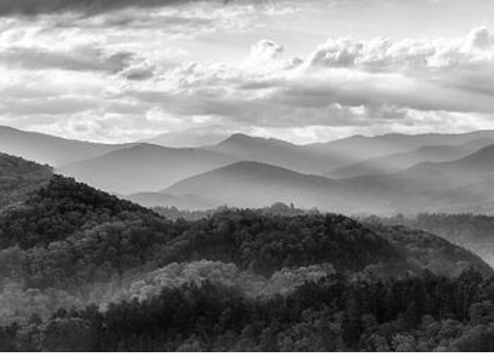 Art Greeting Card featuring the photograph Layers in the Smokies by Jon Glaser