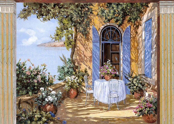 Blue Door Greeting Card featuring the painting Le Porte Blu by Guido Borelli