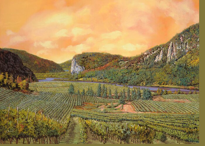 Vineyard Greeting Card featuring the painting Le Vigne Nel 2010 by Guido Borelli