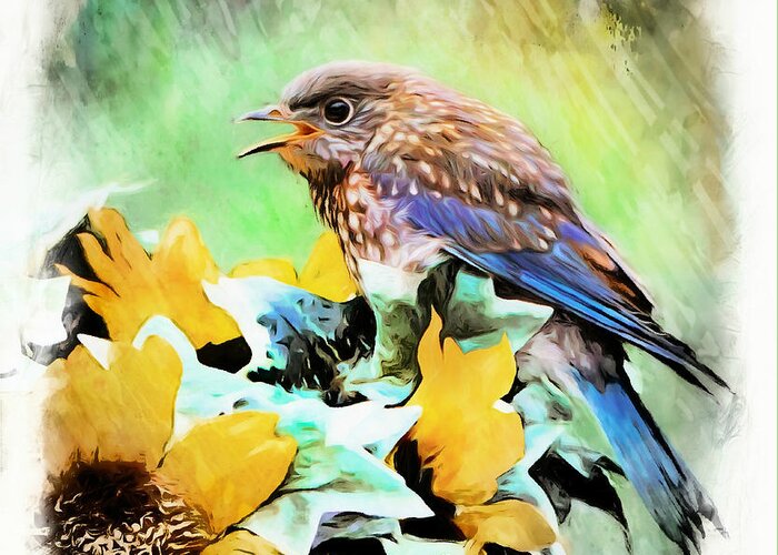Bluebird Greeting Card featuring the photograph Learning To Sing by Tina LeCour