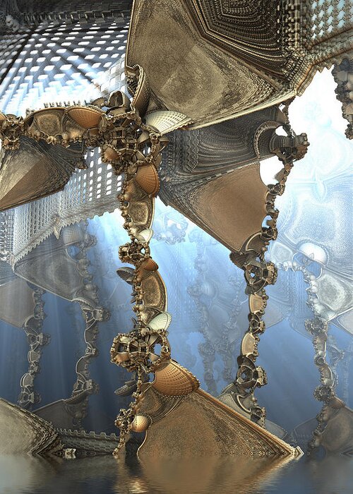 Sciencefiction Scifi Grunge Dystopian Fractal Fractalart Steampunk Mandelbulb3d Mandelbulb Greeting Card featuring the photograph Leather Farm by Hal Tenny