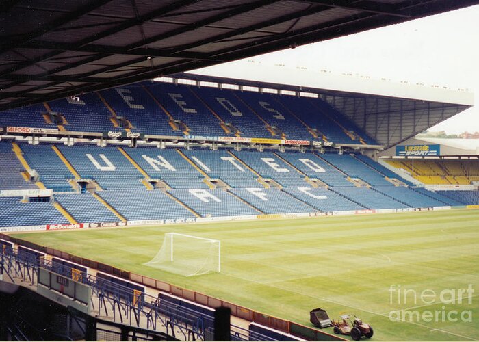 Leeds United Greeting Card featuring the photograph Leeds - Elland Road - Lowfields Stand 4 - 1993 by Legendary Football Grounds