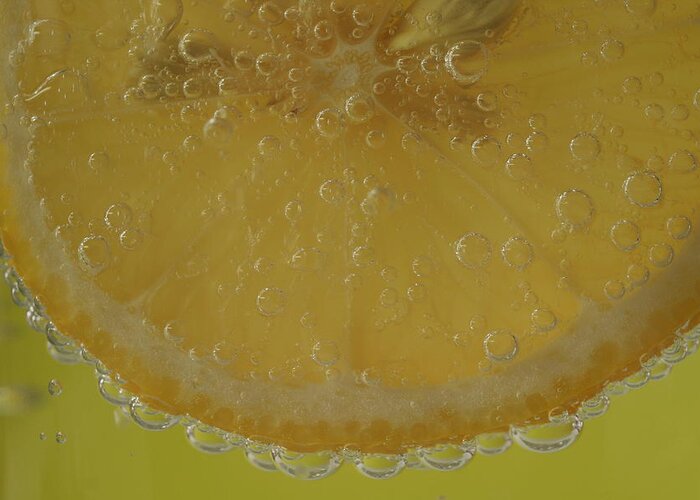 Fruit Greeting Card featuring the photograph Lemon Bubbles by Christine Amstutz