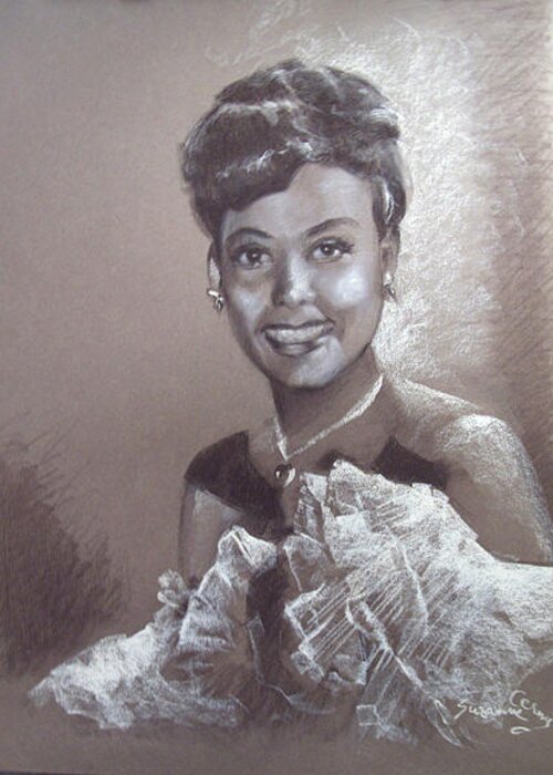 Lena Horne Greeting Card featuring the painting Lena Horne by Suzanne Giuriati Cerny