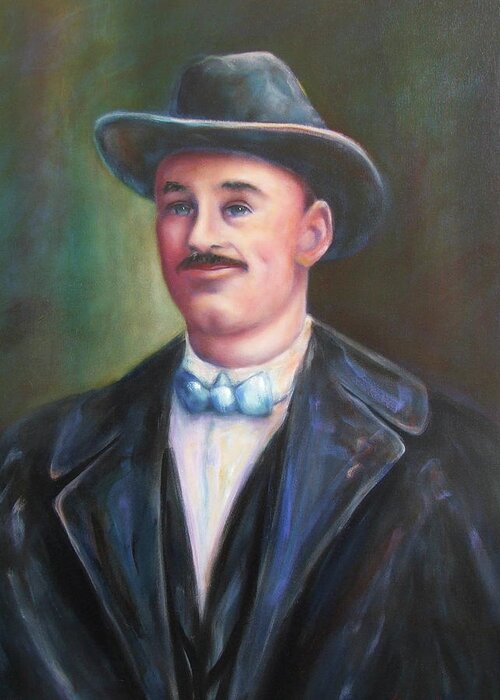 Portrait Greeting Card featuring the painting Leonard McKay by Shannon Grissom
