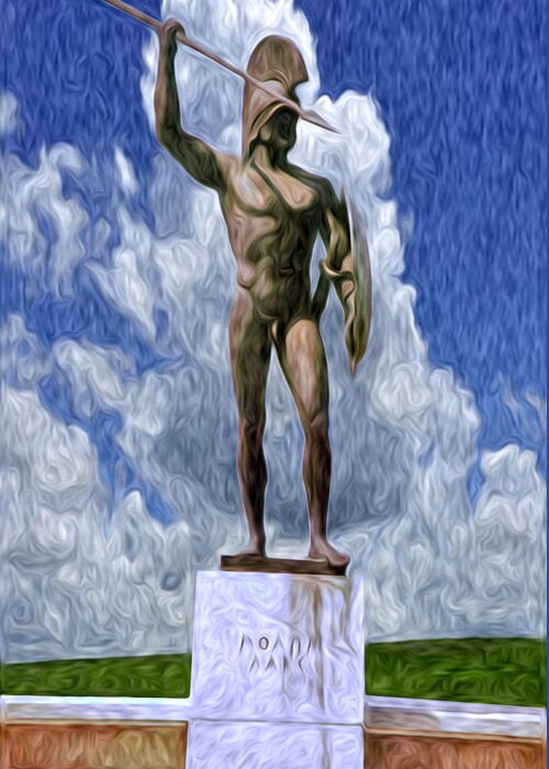 Leonidas Greeting Card featuring the photograph Leonidas at Thermopylae ver 1 by Larry Mulvehill