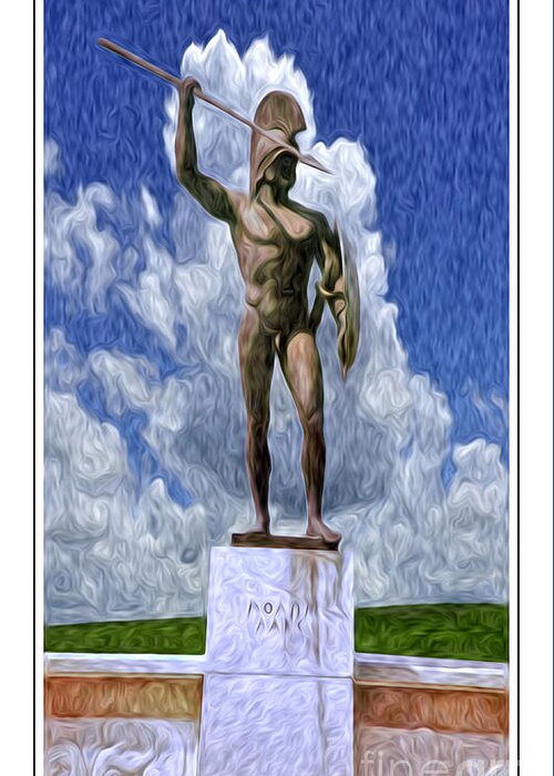 Leonidas Greeting Card featuring the photograph Leonidas at Thermopylae ver 2 by Larry Mulvehill