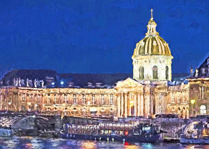 Les Invalides Greeting Card featuring the digital art Les Invalides in the Evening by Digital Photographic Arts