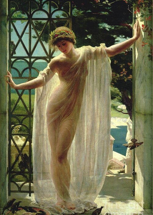 Lesbia Greeting Card featuring the painting Lesbia by John Reinhard Weguelin