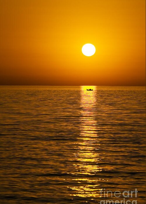 Beauty Greeting Card featuring the photograph Lesvos Sunset by Meirion Matthias