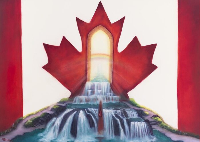 Prophetic Painting Greeting Card featuring the painting Let The River Flow by Jeanette Sthamann