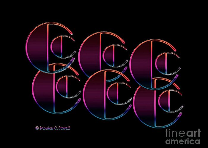 Graphic Designs Greeting Card featuring the digital art Letter Art L5 - Cs by Monica C Stovall
