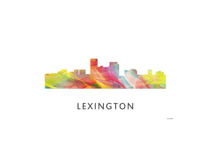 Lexington Kentucky Skyline Greeting Card featuring the digital art Lexington Kentucky Skyline by Marlene Watson