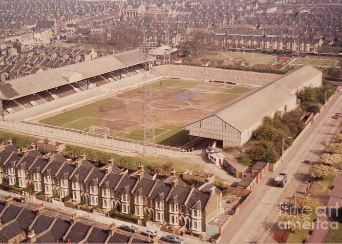  Greeting Card featuring the photograph Leyton Orient - Brisbane Road - Aerial view 1 - Looking South East by Legendary Football Grounds