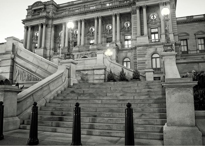 Library Of Congress Greeting Card featuring the photograph Library of Congress In Black and White by Greg and Chrystal Mimbs