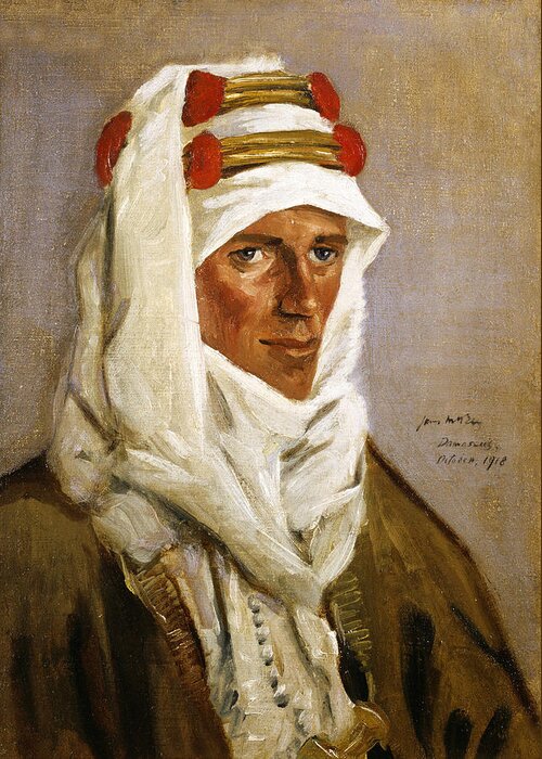 Lawrence Greeting Card featuring the photograph Lieutenant Colonel T E Lawrence 1918 by Munir Alawi