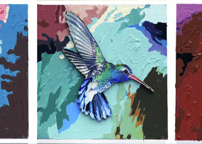 Hummingbird Greeting Card featuring the painting Life Is Delicate by John Lautermilch