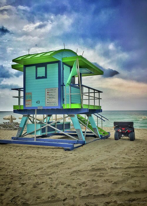May 2016 Greeting Card featuring the photograph Lifeguard Station - Miami Beach by Frank Mari