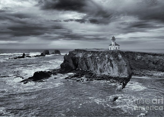 Cape Arago Lighthouse Greeting Card featuring the photograph Light before the Storm by Michael Dawson