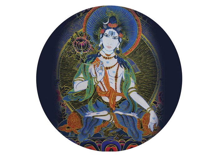 Spirituality Greeting Card featuring the painting Light giving Shiva by Guruji Aruneshvar Paris Art Curator Katrin Suter
