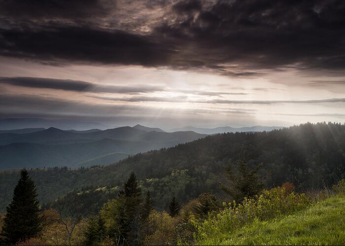 Blue Ridge Greeting Card featuring the photograph Light on the Blue Ridge by Andrew Soundarajan