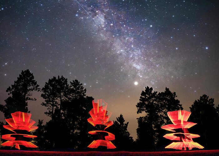 Light_painting Greeting Card featuring the photograph Light Painted Milky Way by Jelieta Walinski