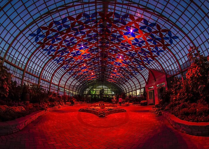 Luftwerk Greeting Card featuring the photograph Light Show At The Conservatory by Sven Brogren