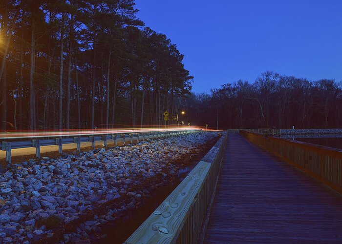 Light Greeting Card featuring the photograph Light Trails on Elbow Road by Nicole Lloyd