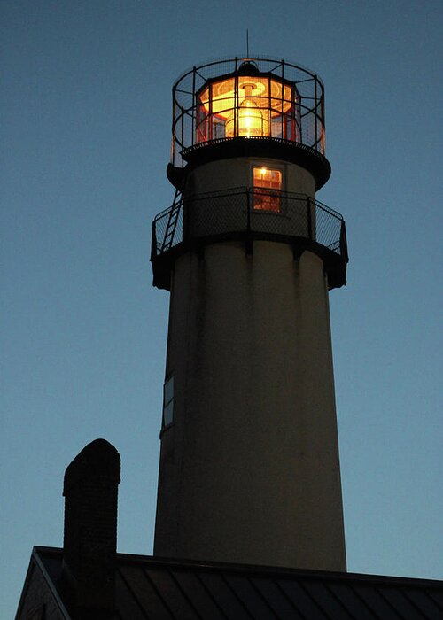 Lighthouse Greeting Card featuring the photograph Lighthouse Aglow by Robert Banach
