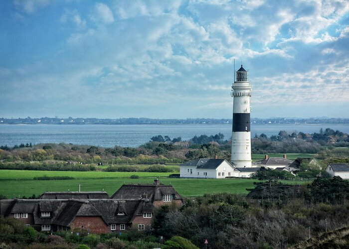Sylt Greeting Card featuring the photograph Lighthouse Langer Christian SYLT by Joachim G Pinkawa