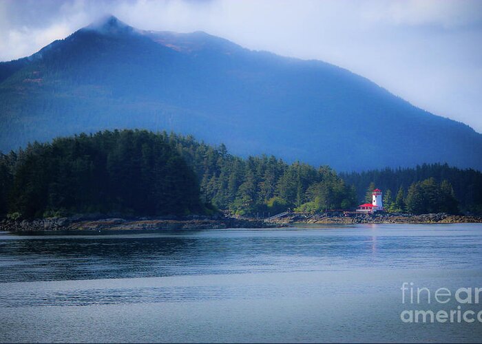Lighthouse Greeting Card featuring the photograph Lighthouse Sitka Alaska by Veronica Batterson