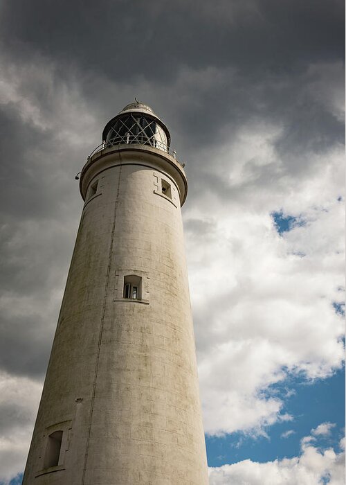 St Mary's Lighthouse Greeting Card featuring the photograph Lighthouse tower by Gary Eason