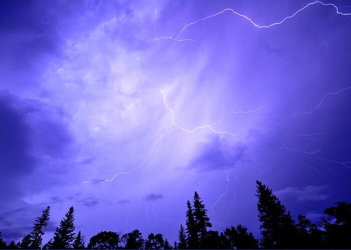 Lightning Greeting Card featuring the photograph Lightning Storm by Jedediah Hohf