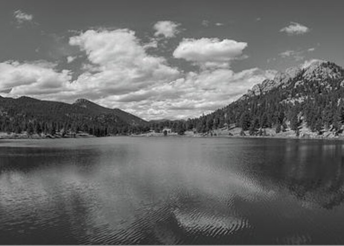 Lilly Lake Greeting Card featuring the photograph Lily Lake Panorama BW by Michael Ver Sprill