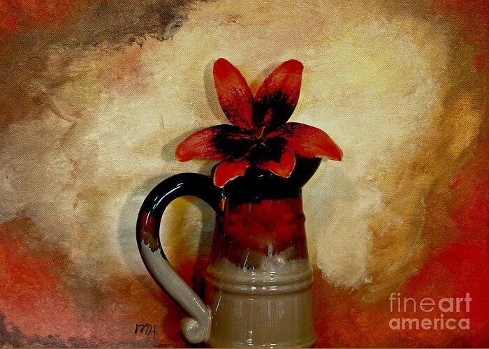 Photo Greeting Card featuring the mixed media Lily Lovely by Marsha Heiken