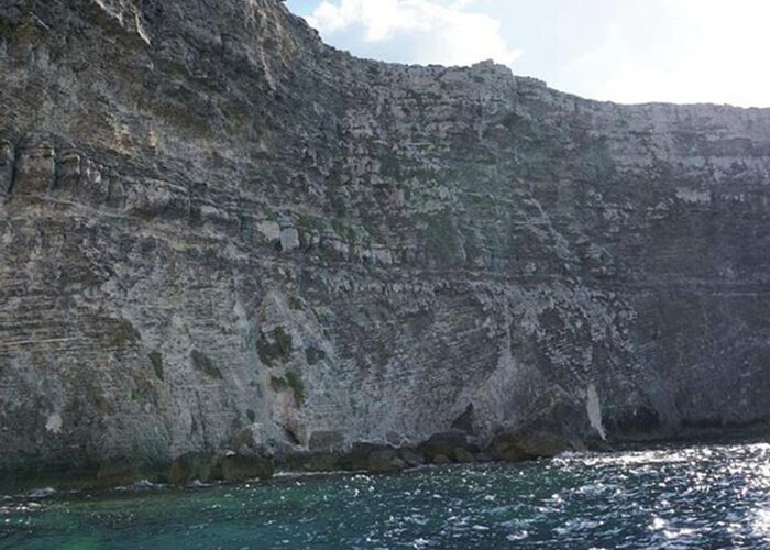  Greeting Card featuring the photograph Limestone Cliffs In Gozo, Malta by Travelin Knight