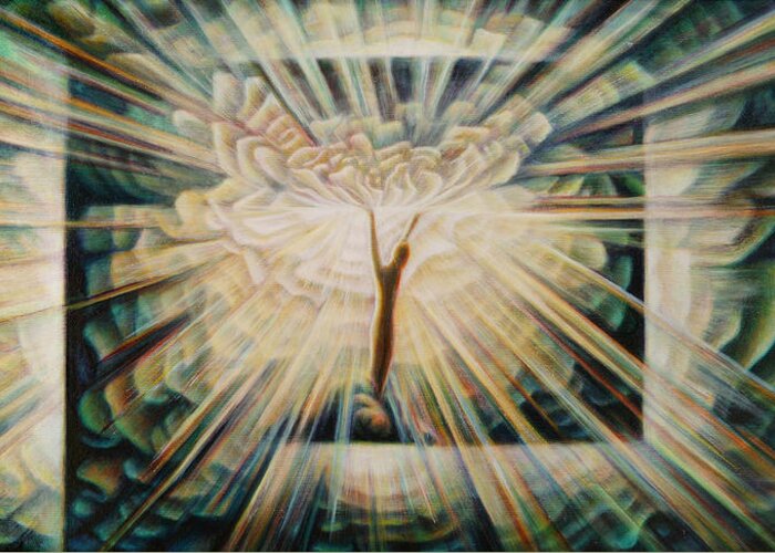 Spiritual Paintings Greeting Card featuring the painting Limitless by Nad Wolinska