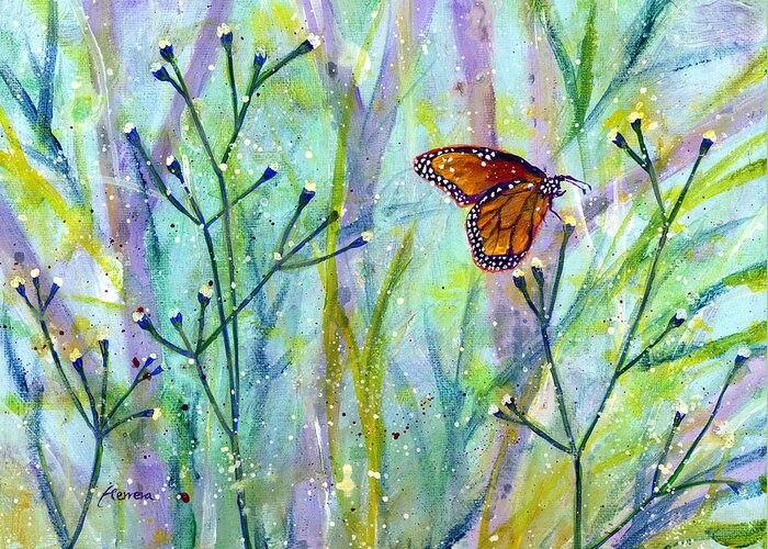 Butterfly Greeting Card featuring the painting Lingering Memory 1 by Hailey E Herrera