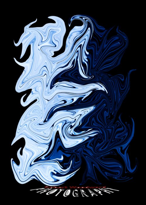 Distort Greeting Card featuring the digital art Liquid Blue Transparency by Robert Woodward
