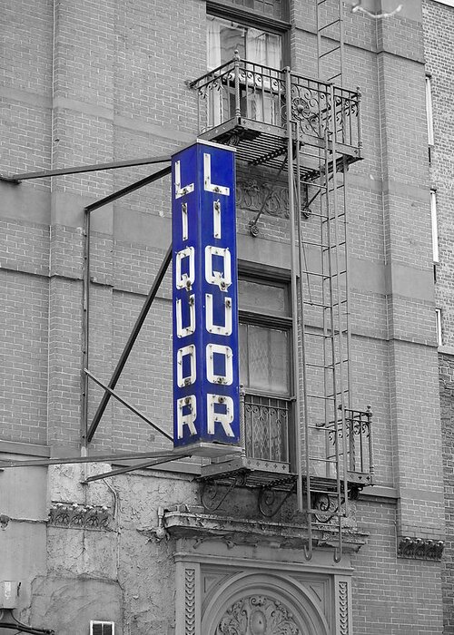 Richard Reeve Greeting Card featuring the photograph Liquor Store NYC by Richard Reeve