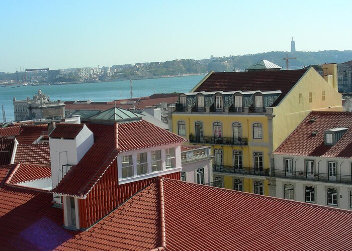 Lisbon Greeting Card featuring the photograph Lisbon Rooftops by Jean Wolfrum
