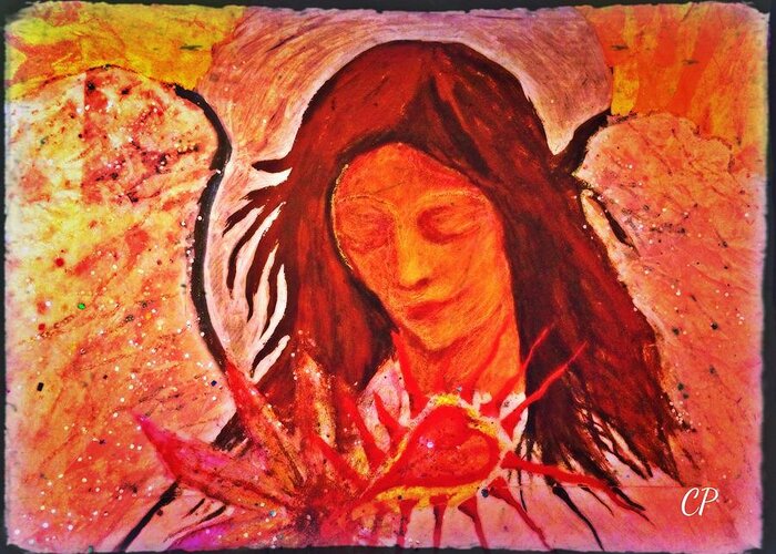Heart Greeting Card featuring the painting Listen to your heart by Christine Paris