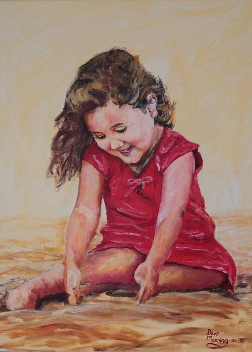 Portrait Greeting Card featuring the painting Little Bella 1 by Dave Manning