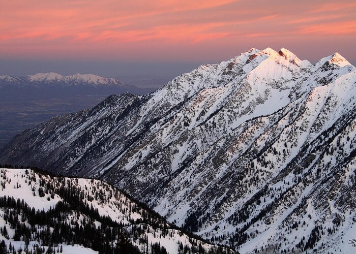 No People Greeting Card featuring the photograph Little Cottonwood Canyon Sunrise by Brett Pelletier