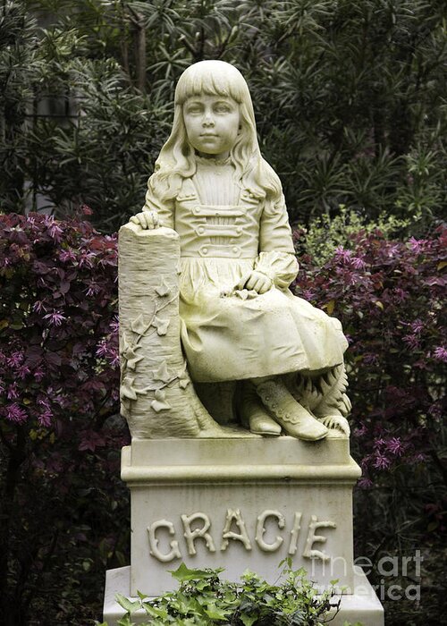 Gracie Greeting Card featuring the photograph Little Gracie Bonaventure Cemetery Series by Jeannette Hunt